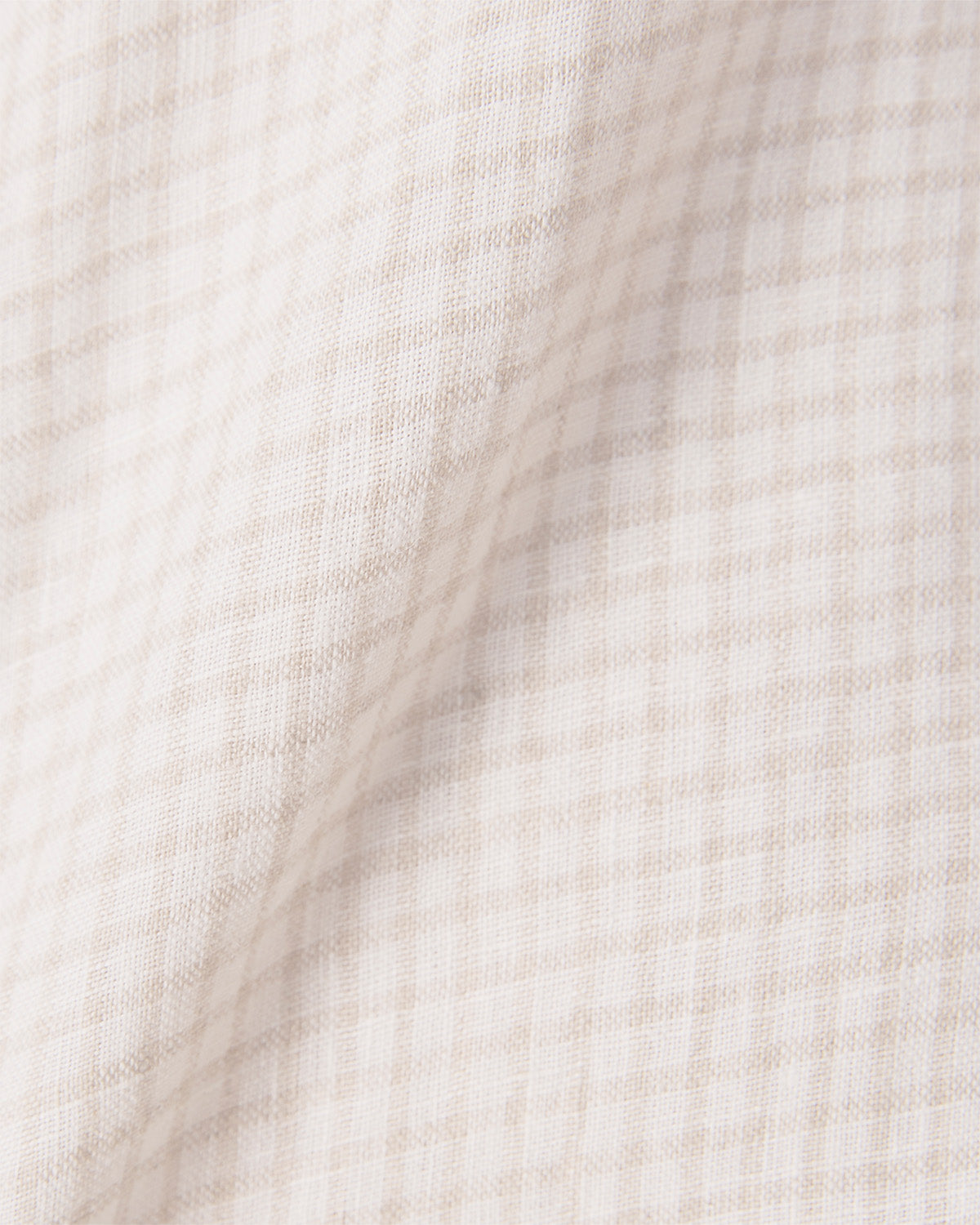 100% Linen Checked Shirt - White & Beige