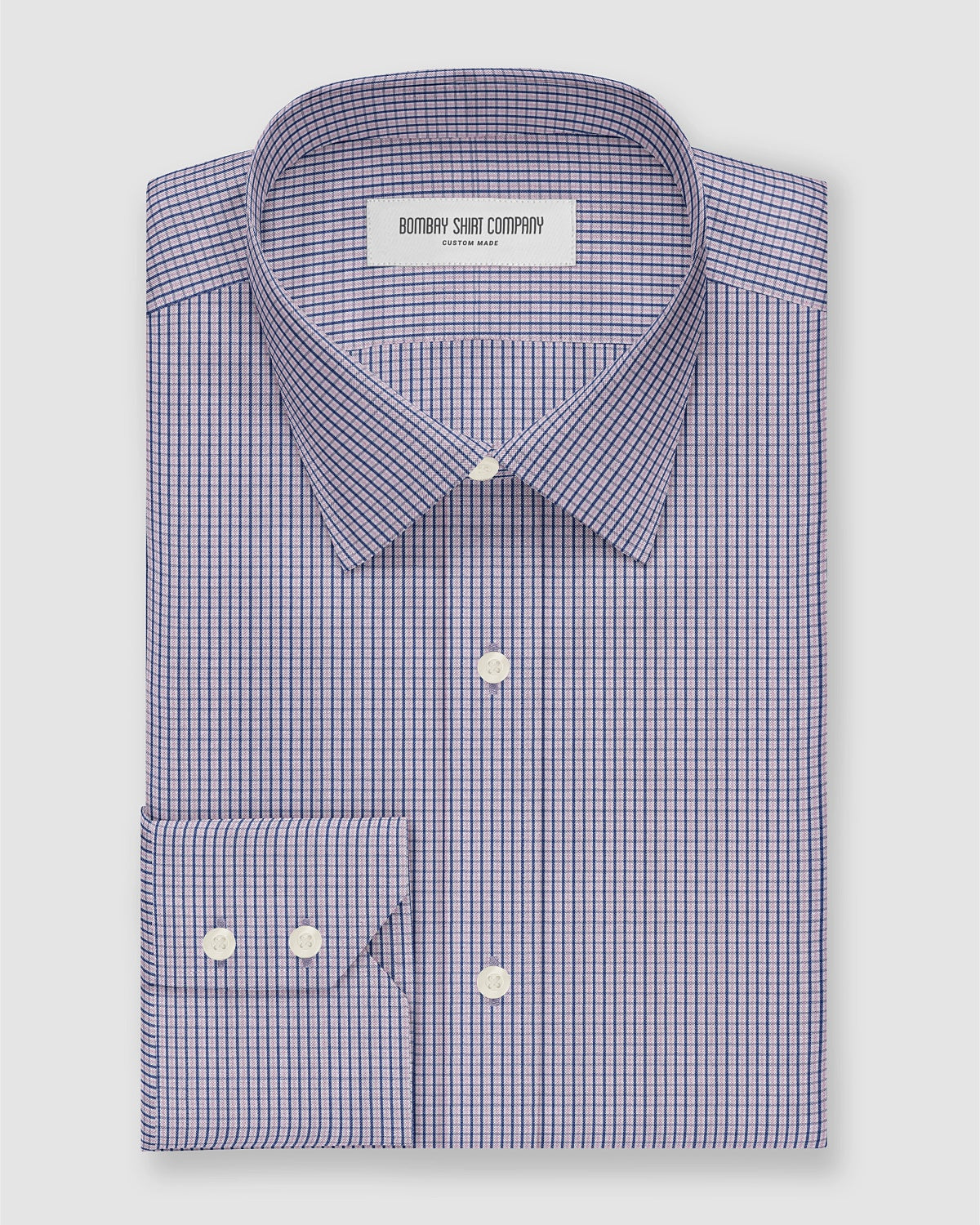 Eris Oxford Checked Shirt - Navy & Pink