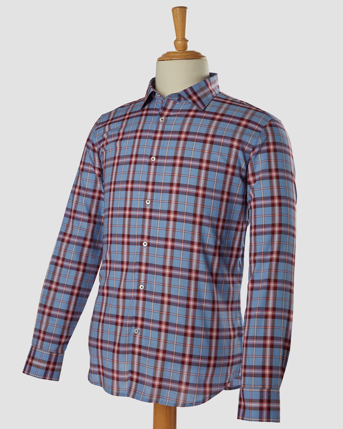 Cotton Checked Shirt - Blue