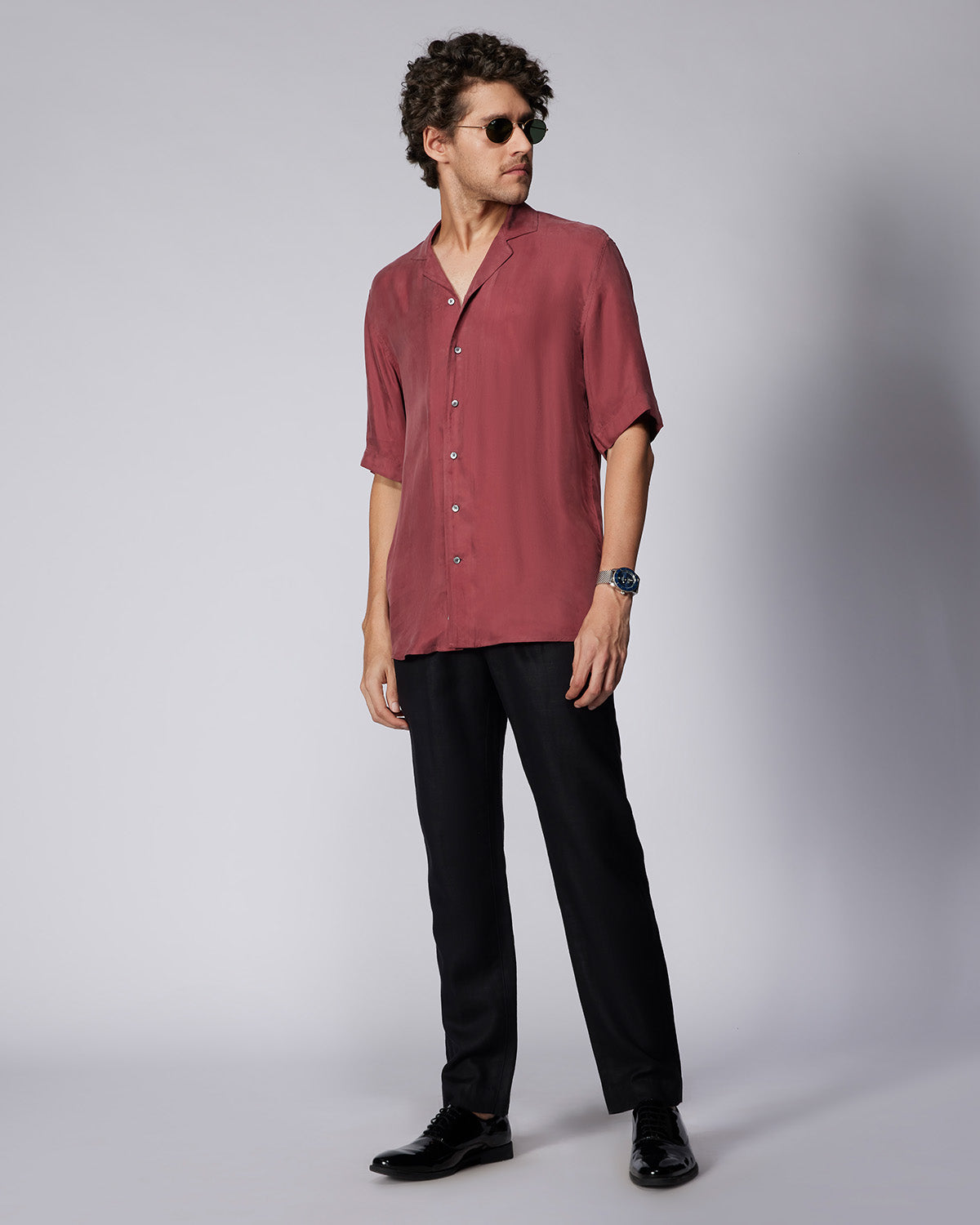 Cupro Twill Shirt - Deep Pink