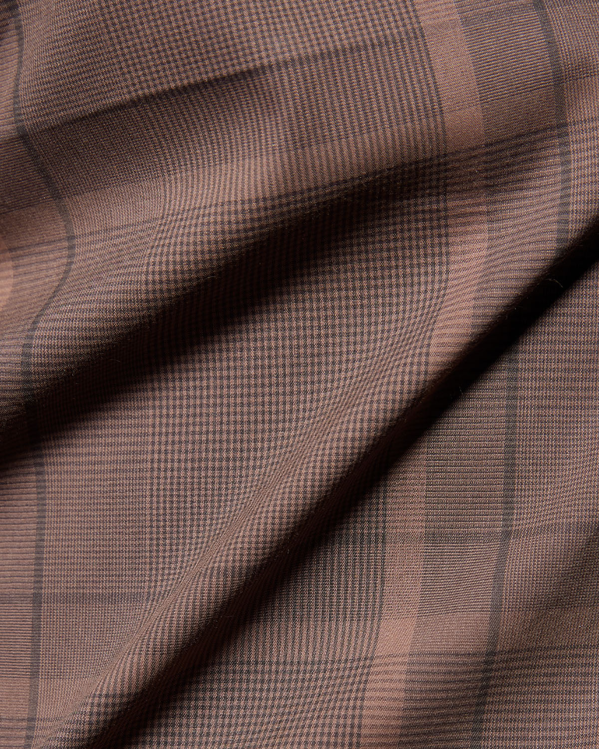 Stretch Cotton-Blended Checked Shirt - Brown