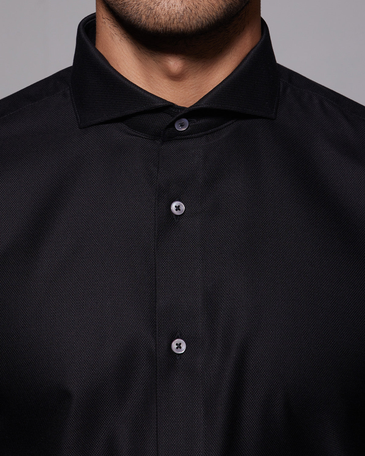 Luthai Wrinkle-Free Dobby Shirt - Black