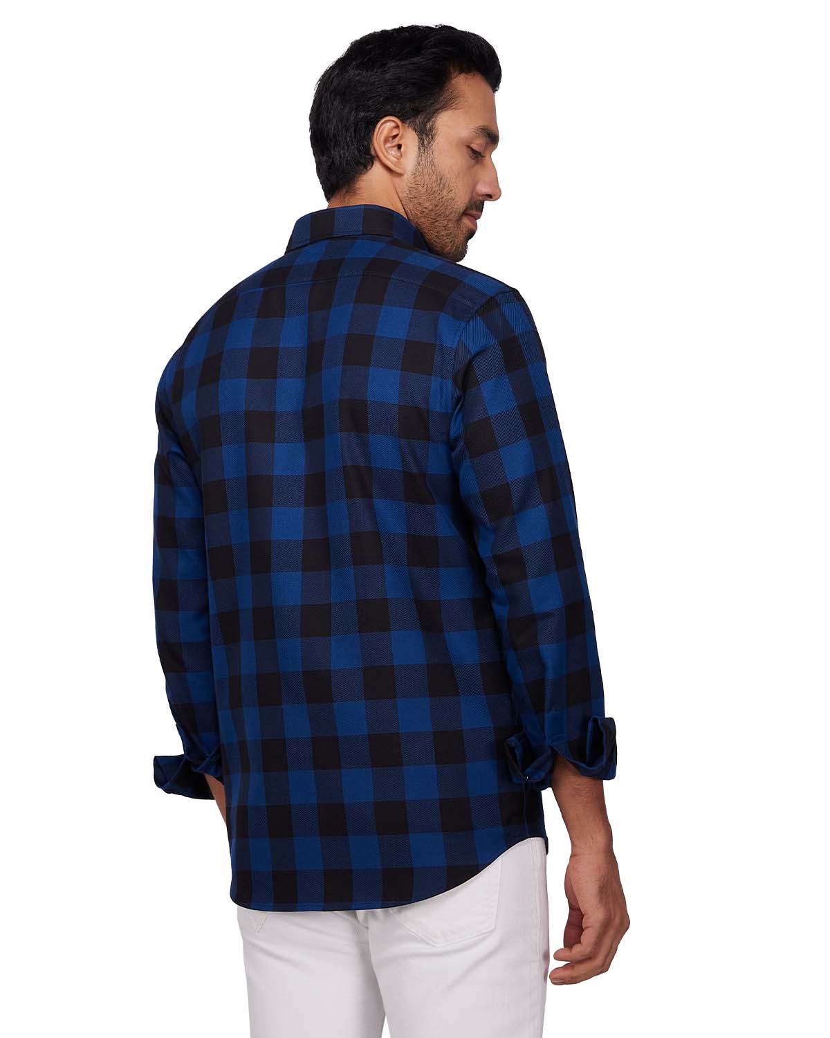 Twill Checked Shirt - Navy & Black