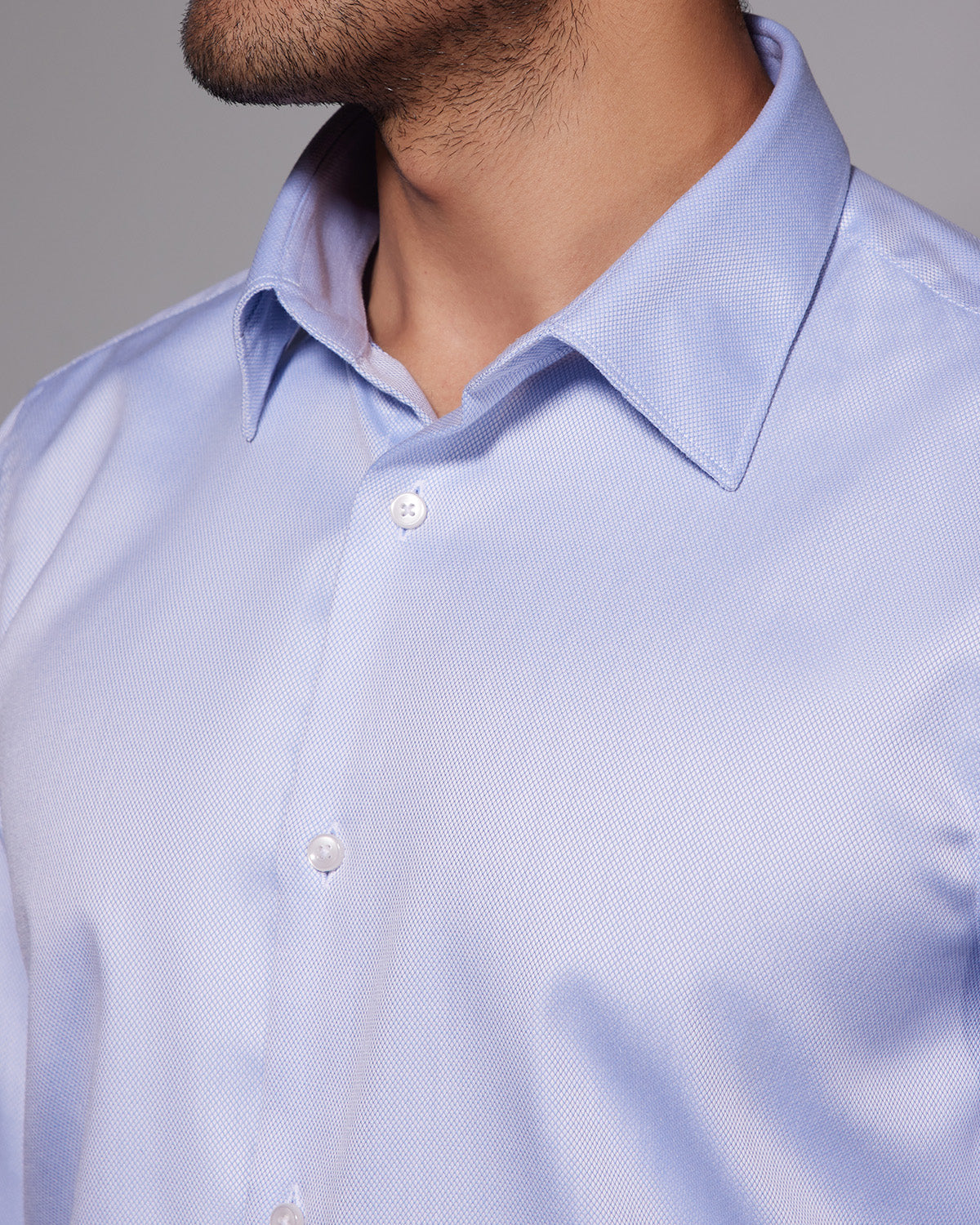 Luthai Wrinkle-Free Dobby Shirt - Light Blue