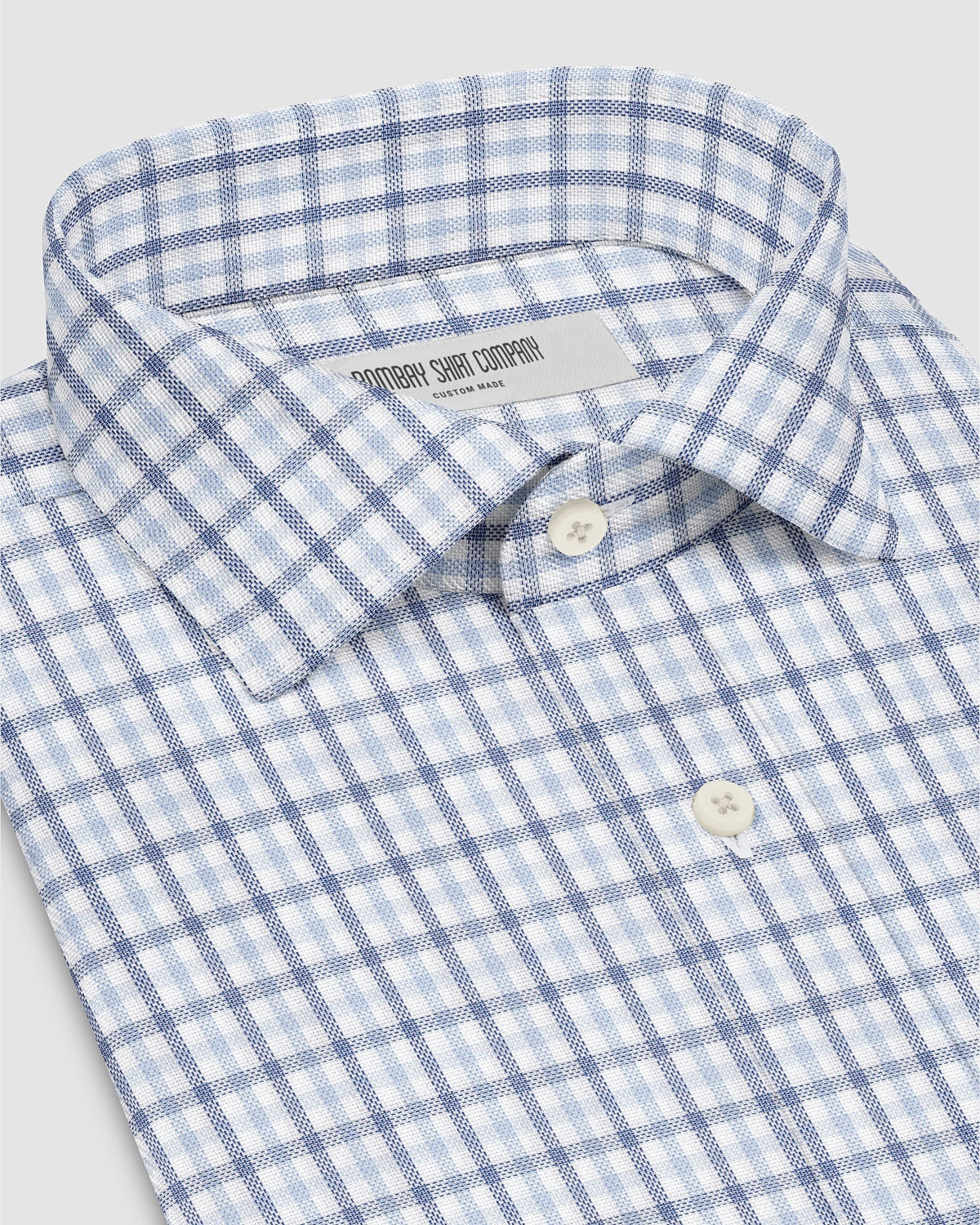 Delphinus Dobby Checked Shirt - Blue & Navy