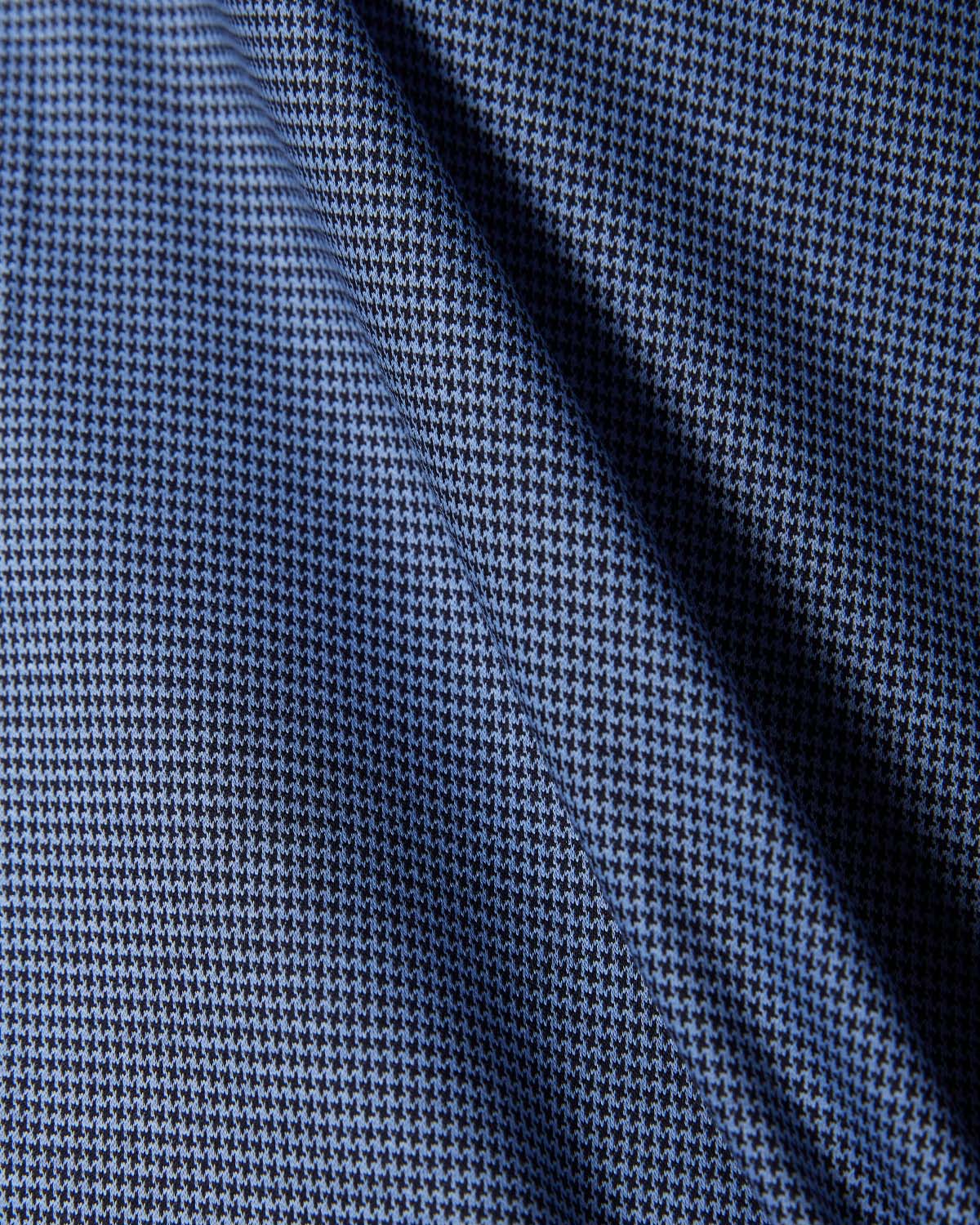 Japanese Stretch Houndstooth Knit Shirt - Blue & Black