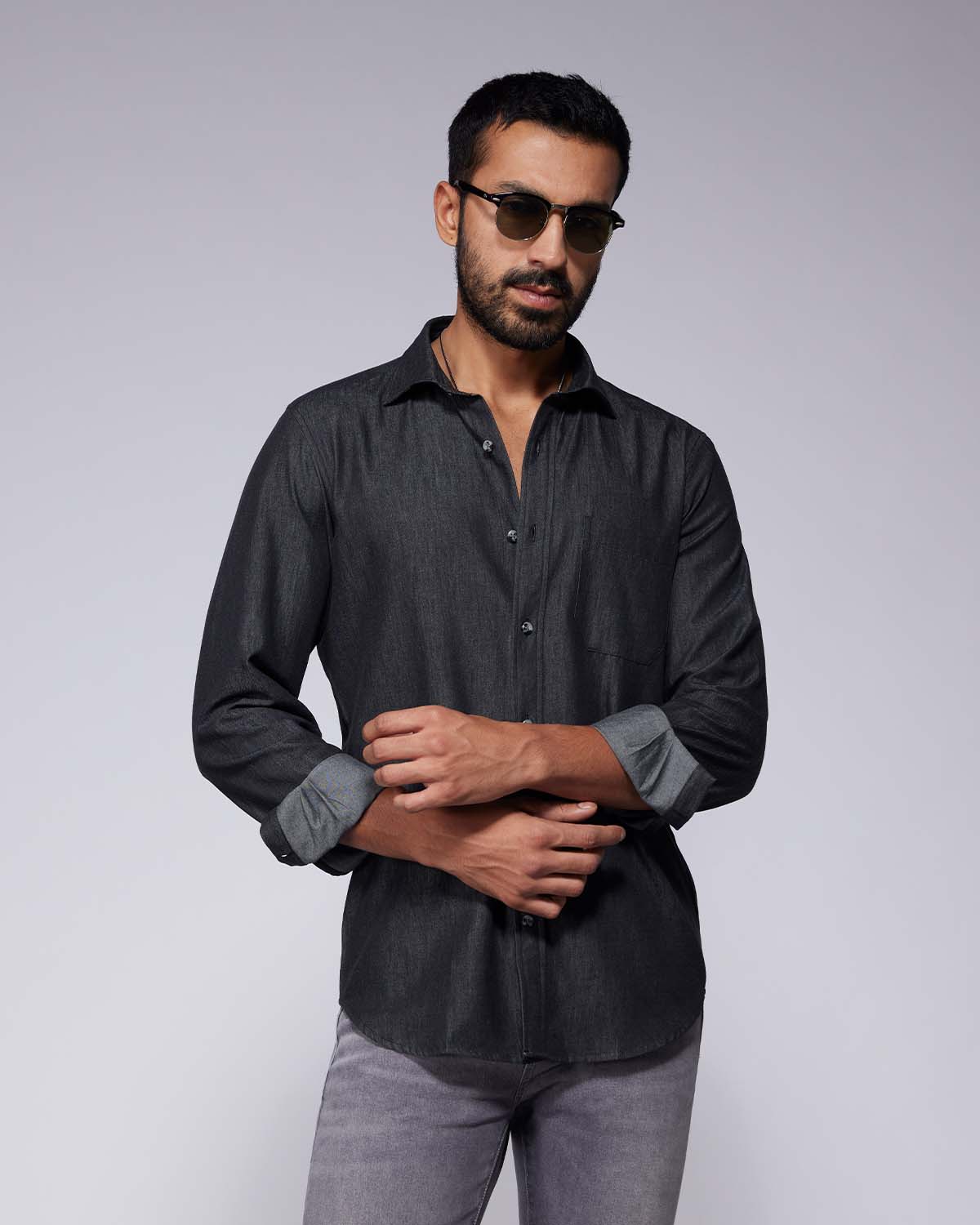 Denim Shirt - Black