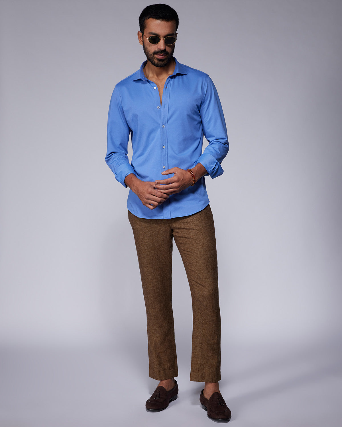 Stretch Knit Shirt - Blue