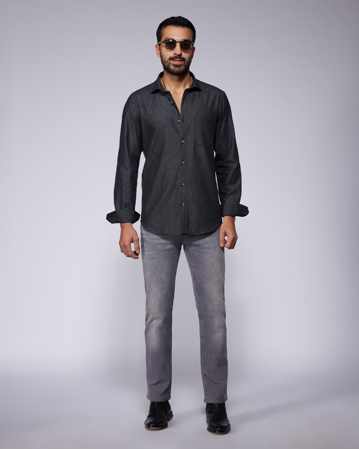 Denim Shirt - Black