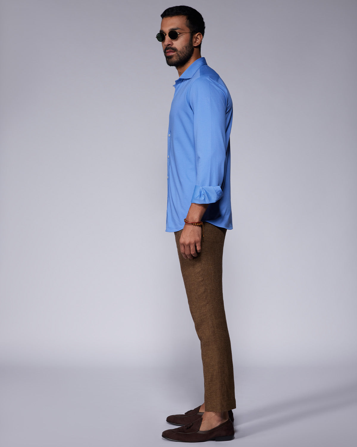 Stretch Knit Shirt - Blue