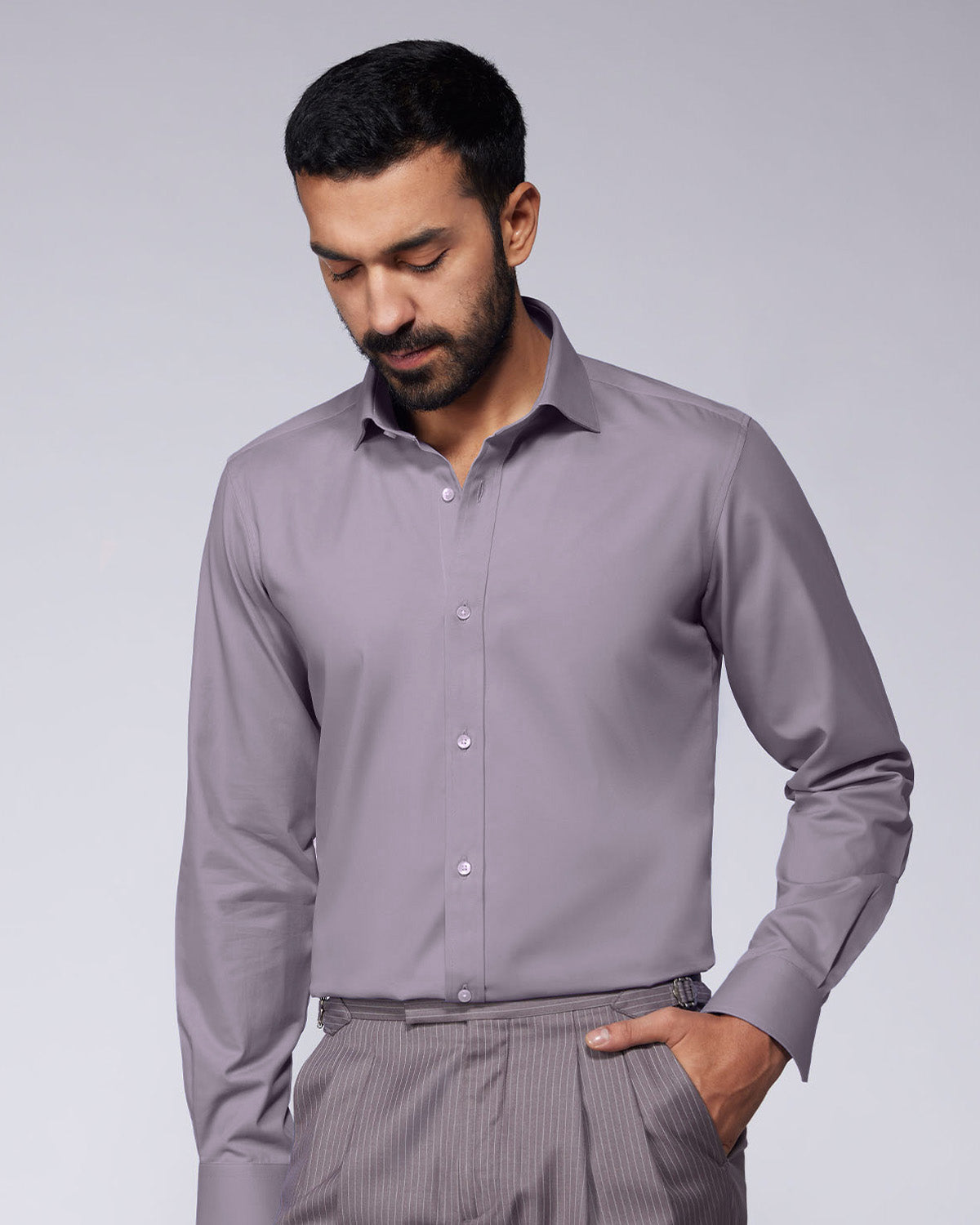 Cotton Twill Shirt - Light Purple