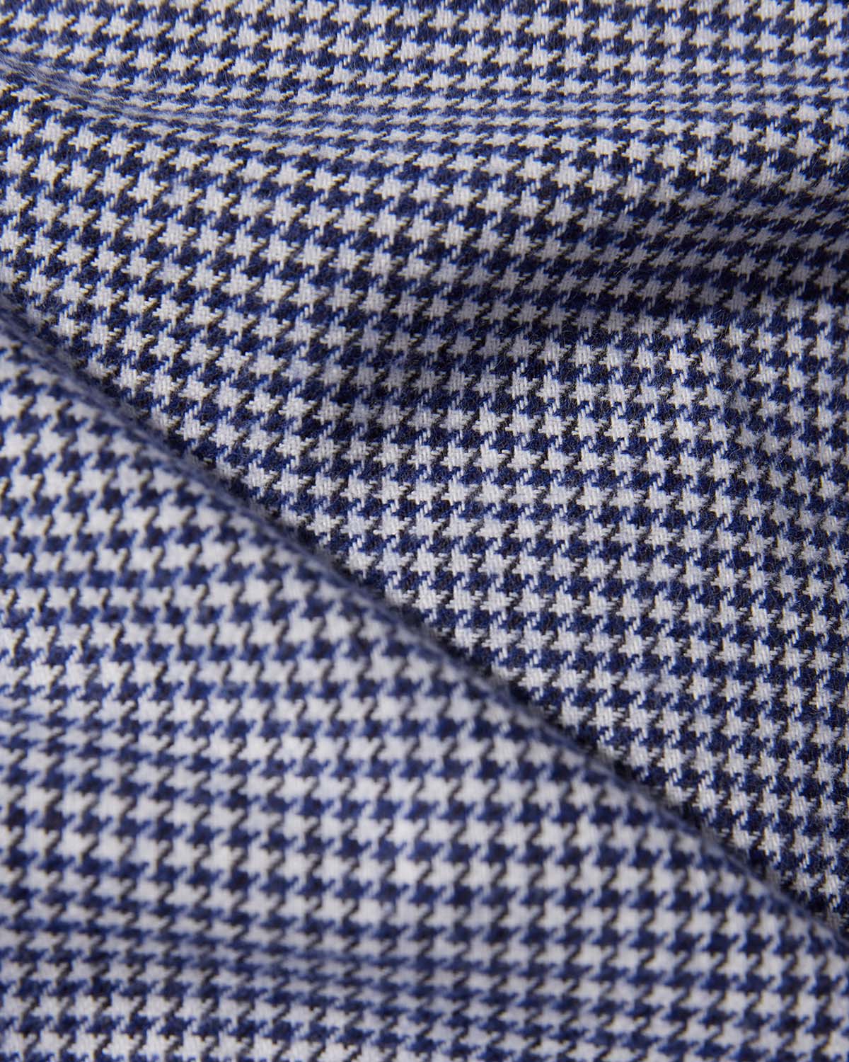 Japanese Brushed Houndstooth Shirt - Navy