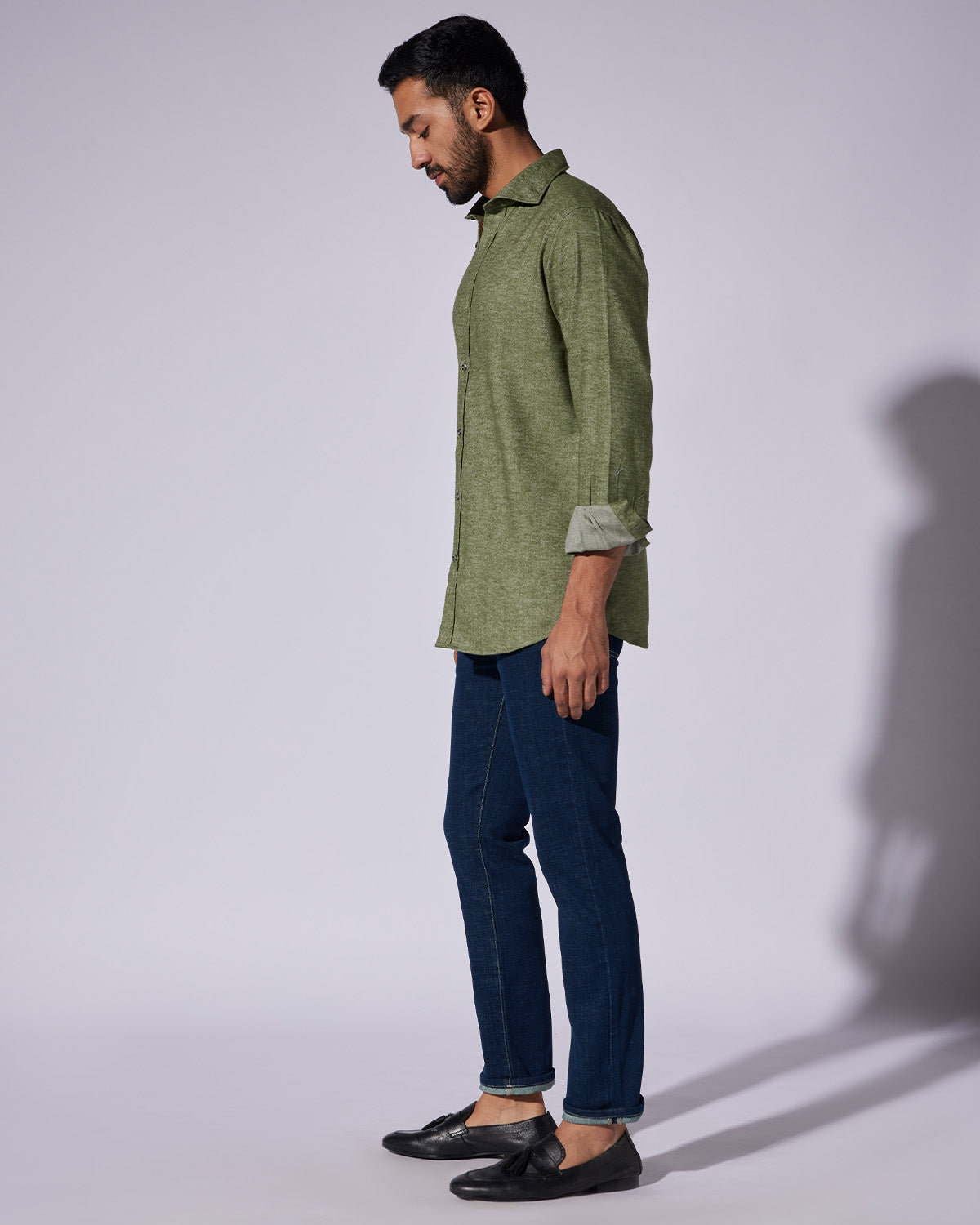 Japanese Brushed Twill Shirt - Green