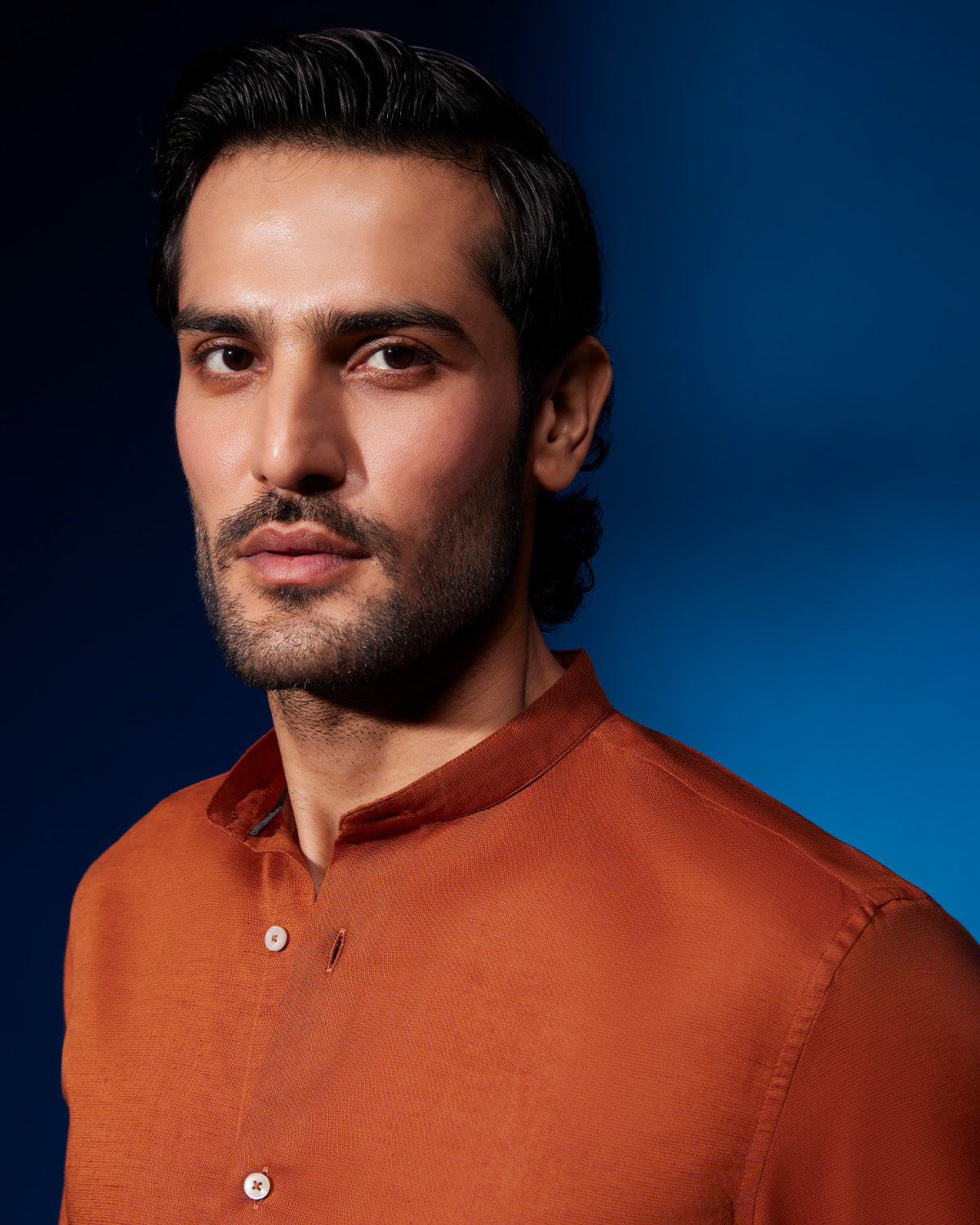 Rustica Cotton Linen Shirt - Rust