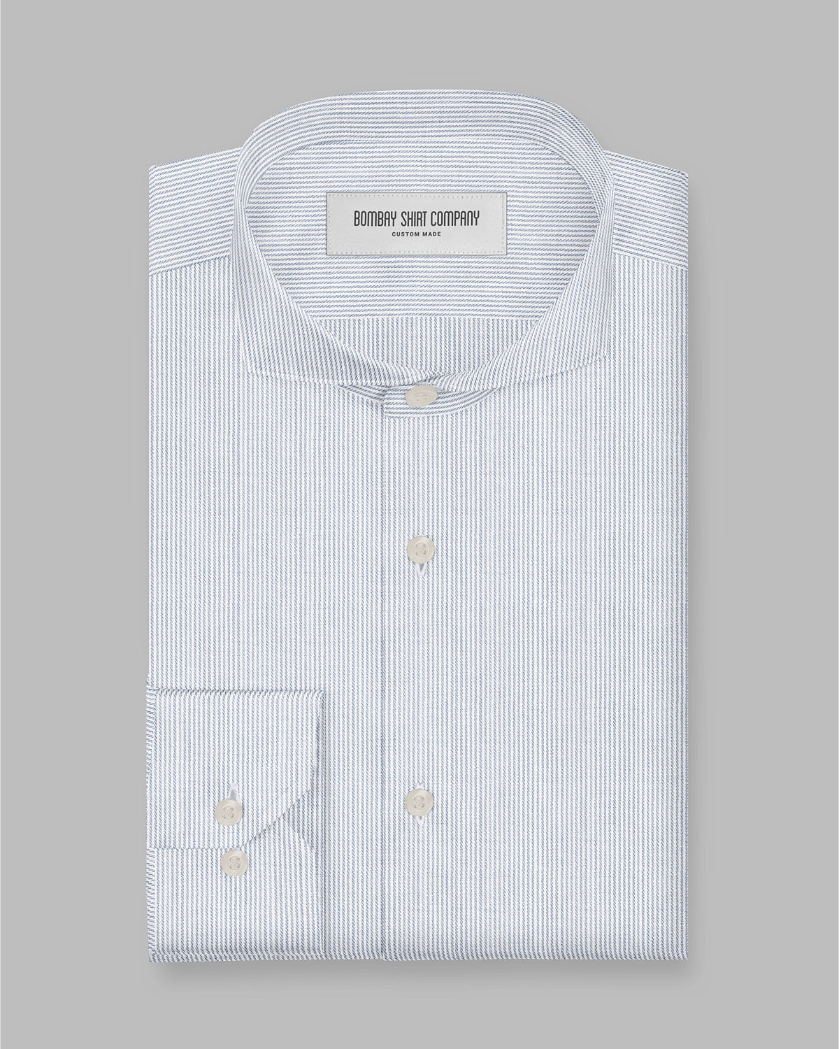Serac Twill Pinstriped Shirt - Blue
