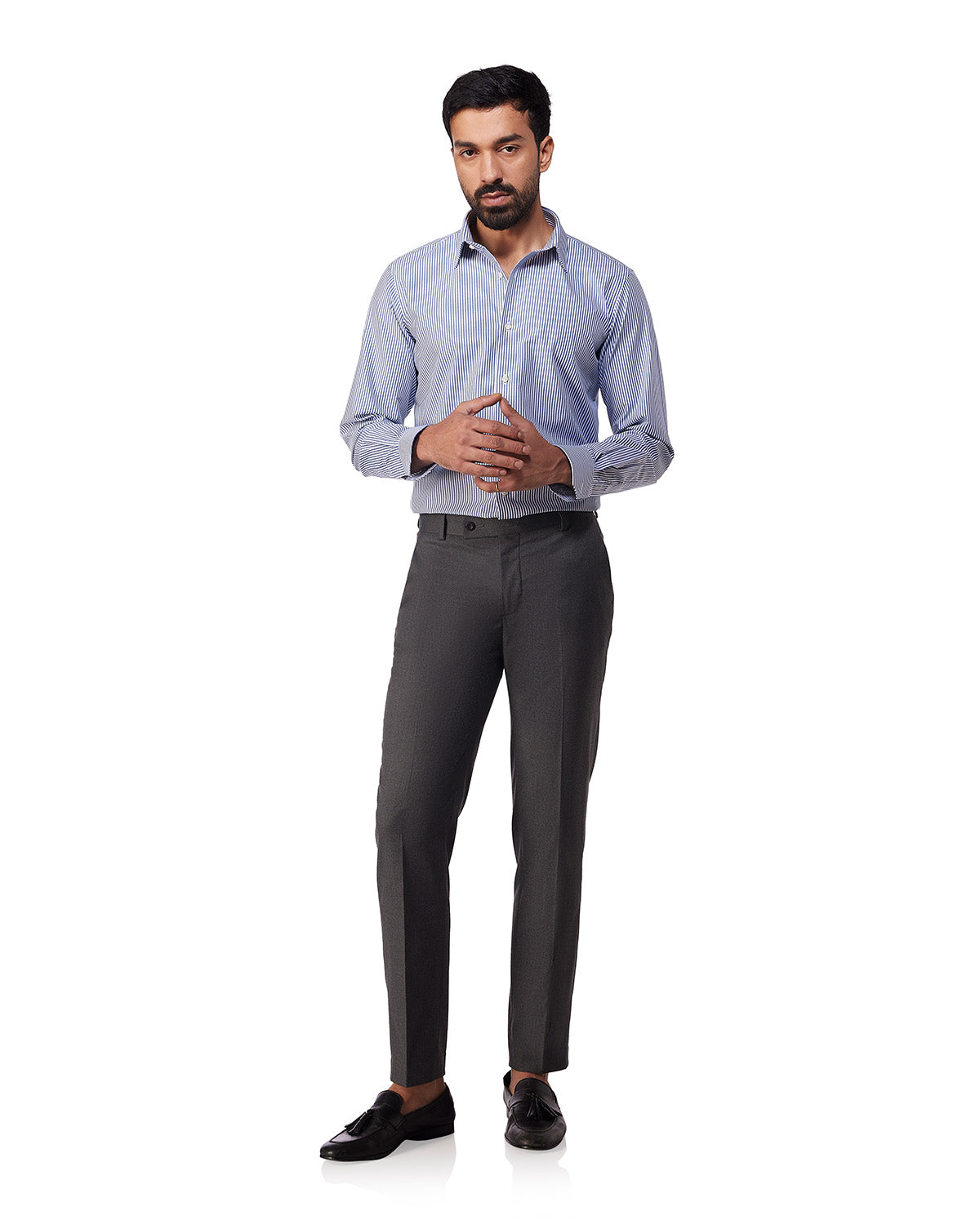 Giza Cotton Bengal Striped Shirt - Dark Blue