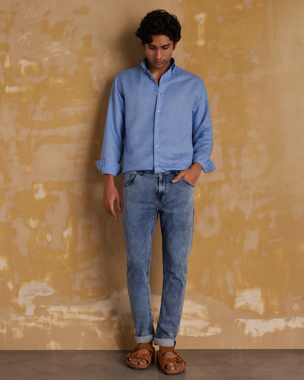 Soft Washed Linen Shirt - Blue