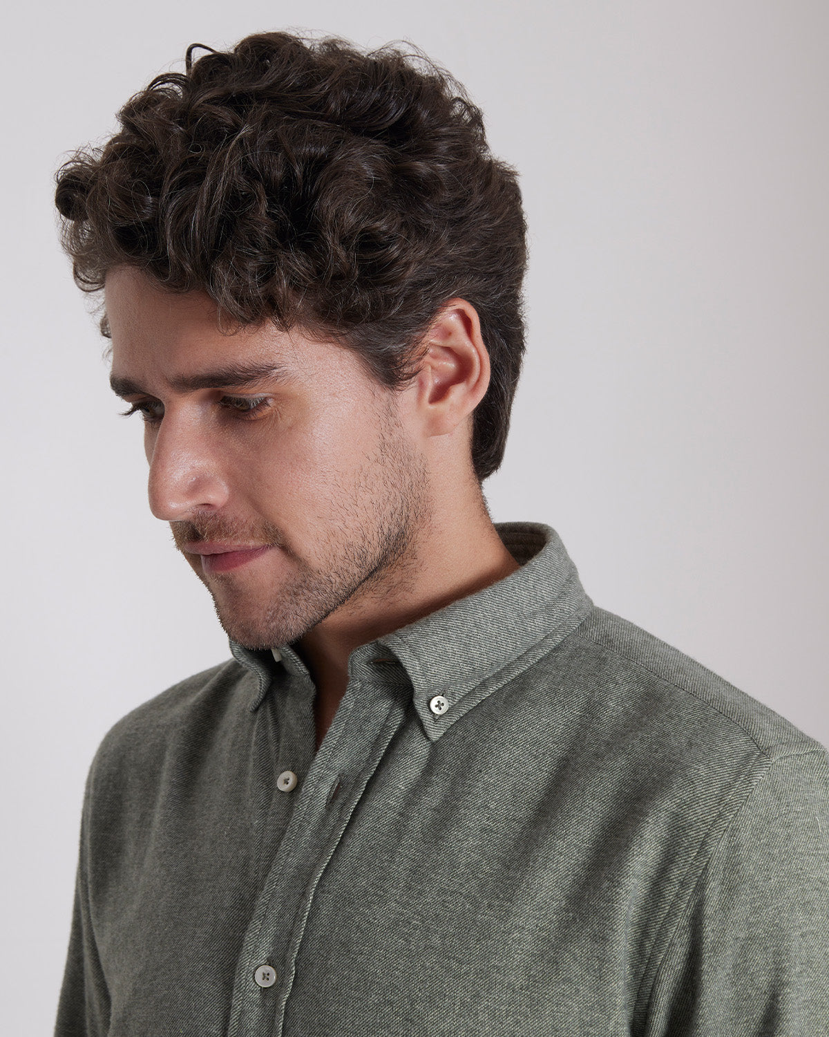 Brushed Twill Shirt - Olive