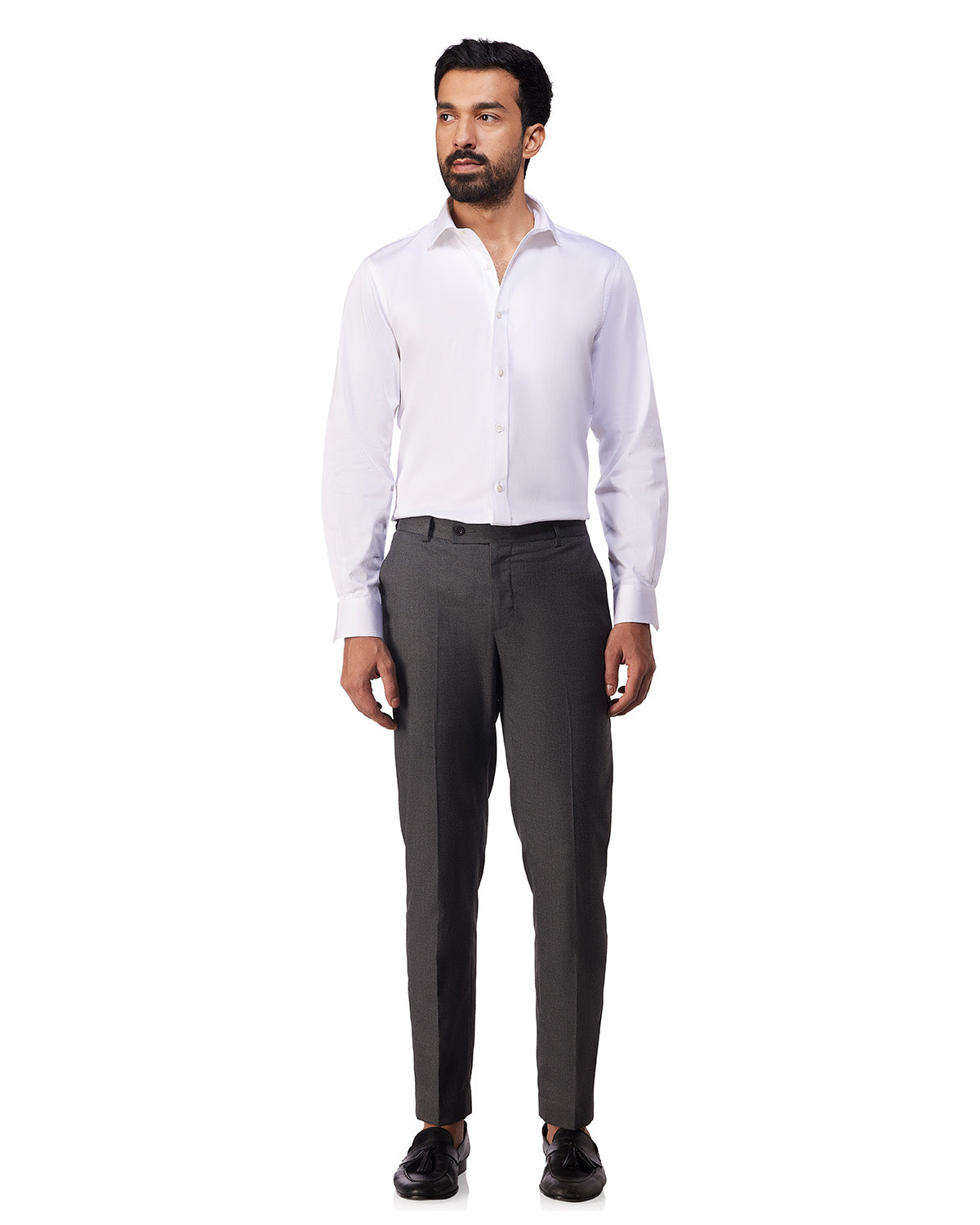 Stretch Cotton Satin Shirt - White