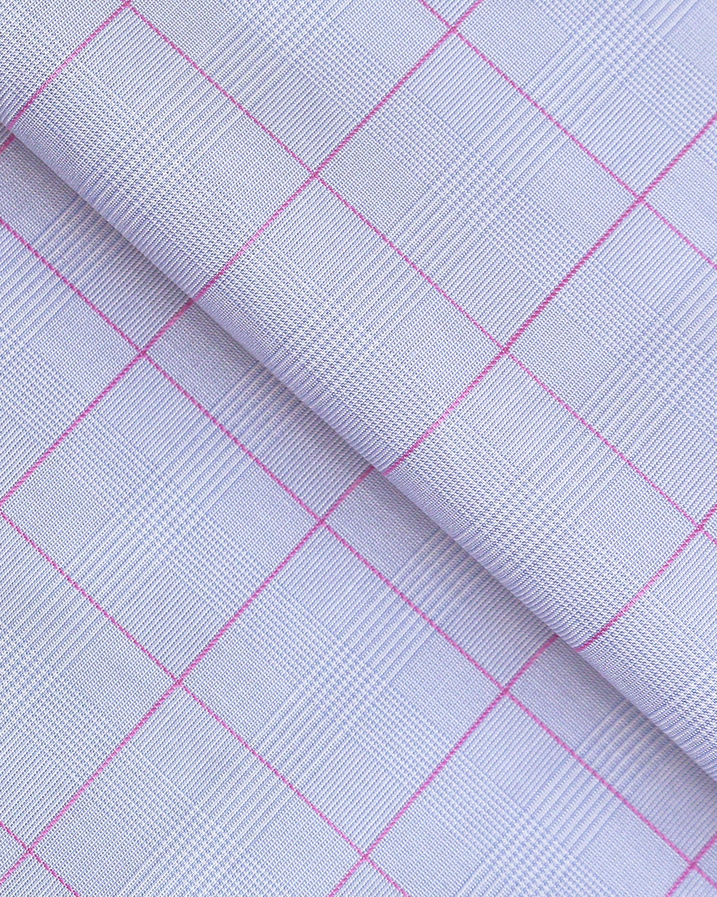 Glen Plaid Checked Shirt - Light Blue & Pink