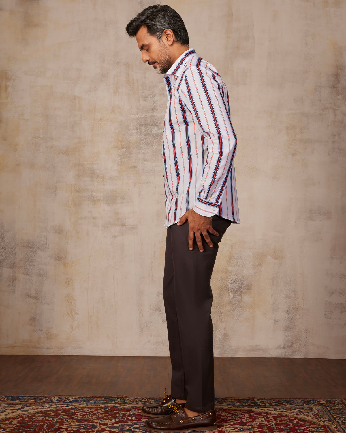 Somelos Striped Shirt - Navy & White