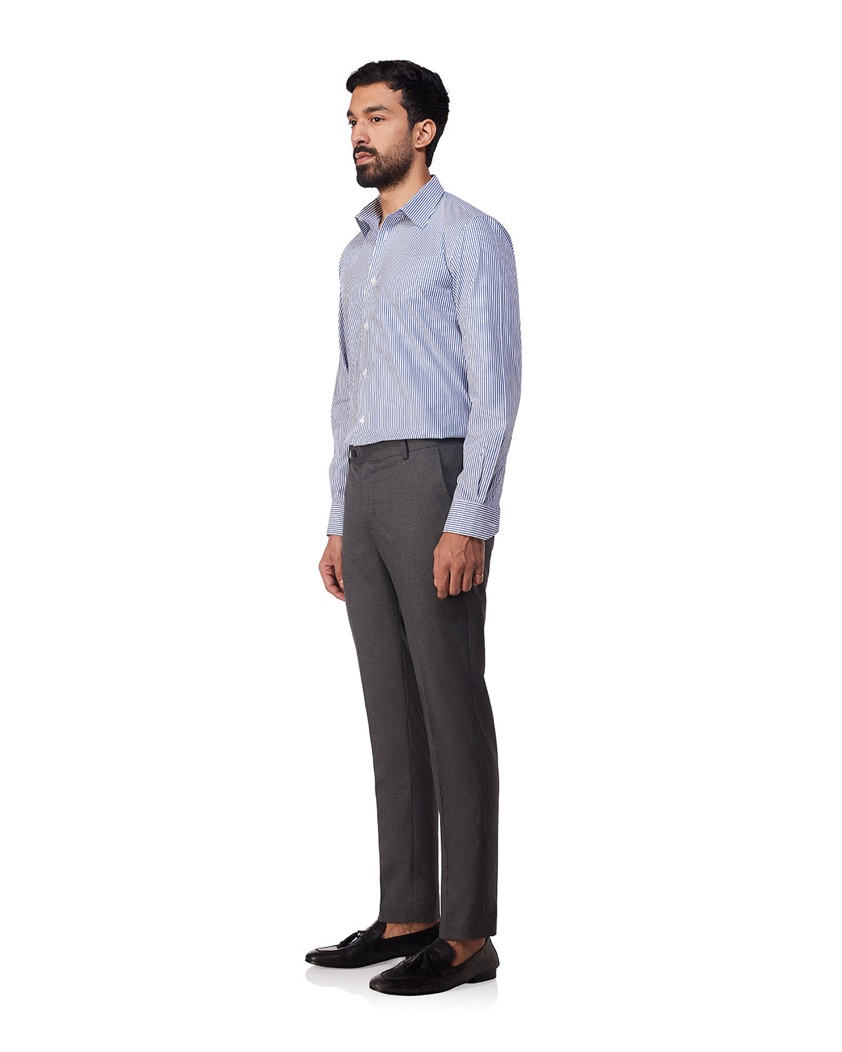 Giza Cotton Bengal Striped Shirt - Dark Blue
