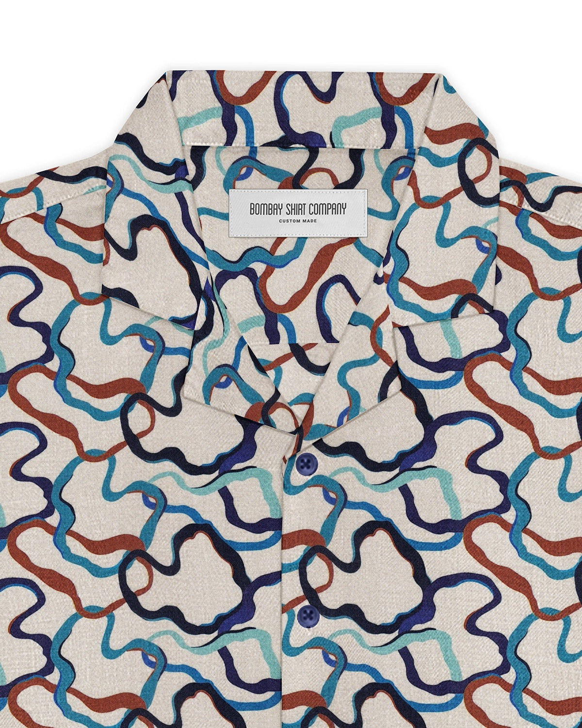 Formanova Cotton Silk Printed Shirt - Blue & Brown
