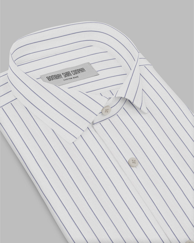 Creed Twill Striped Shirt - Blue & White