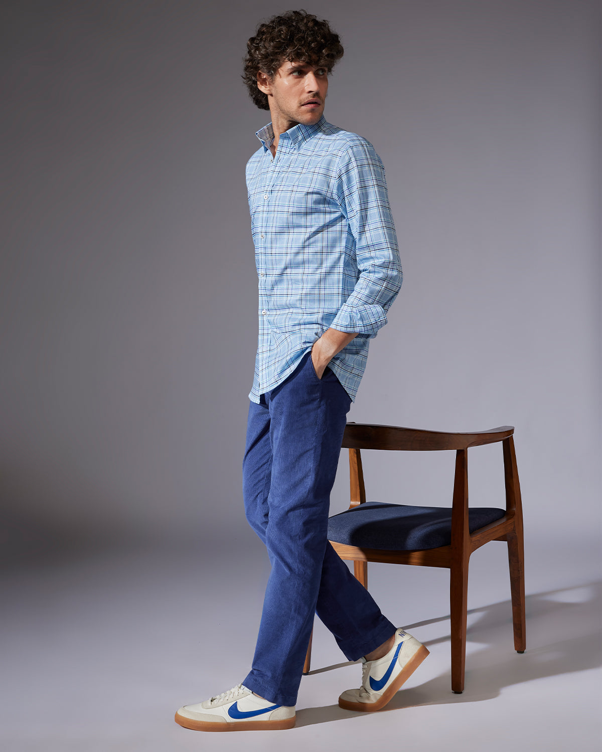 Somelos Checked Shirt - Blue & Green