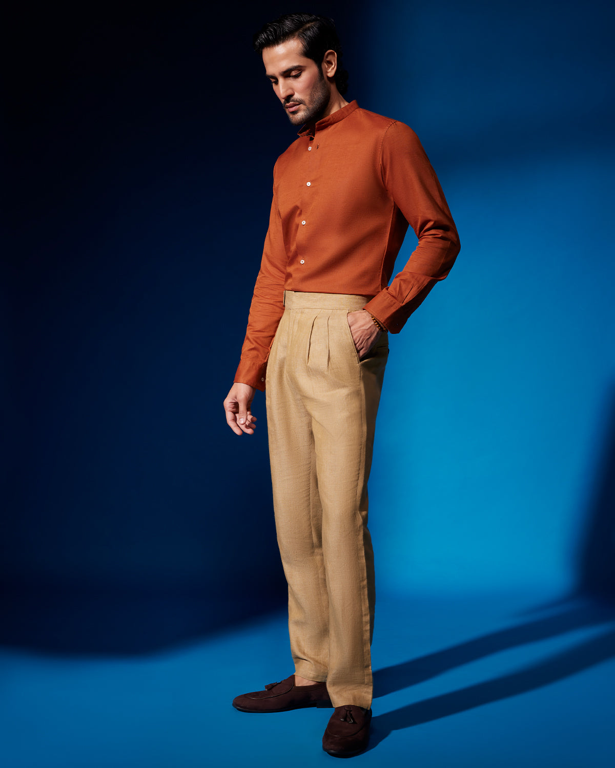 Rustica Cotton Linen Shirt - Rust