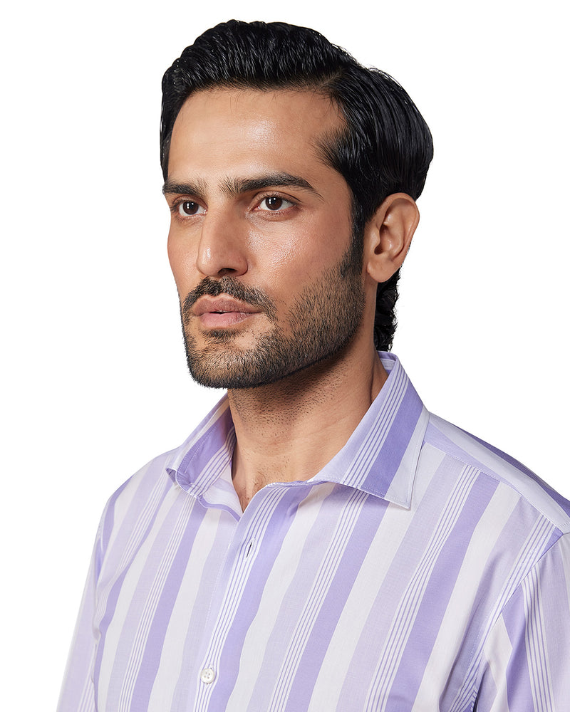Dobby Striped Shirt - Lavender