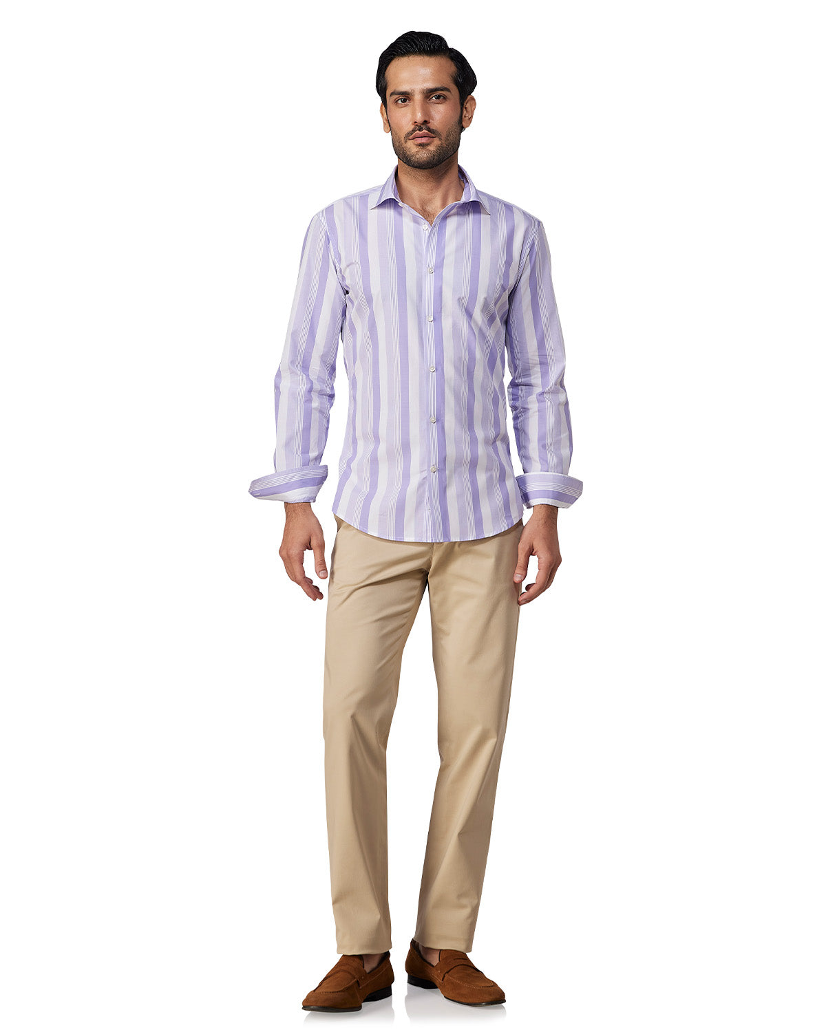 Dobby Striped Shirt - Lavender