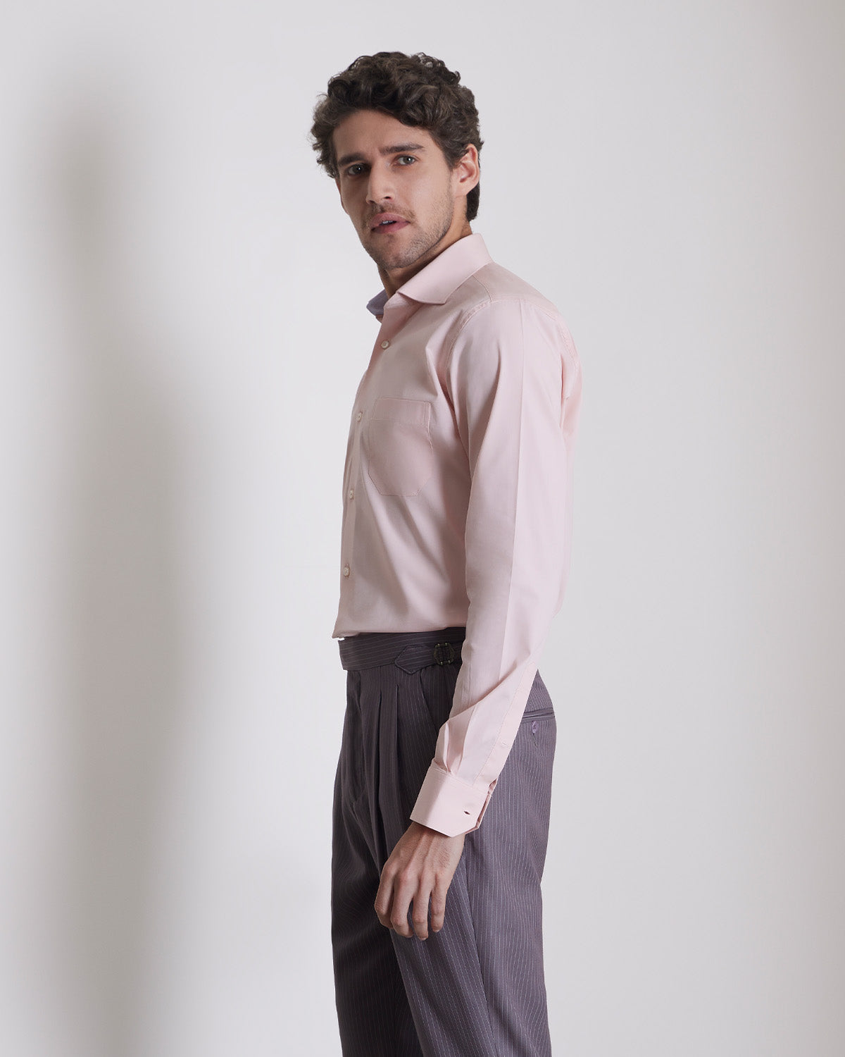 Stretch Poplin Shirt - Pink