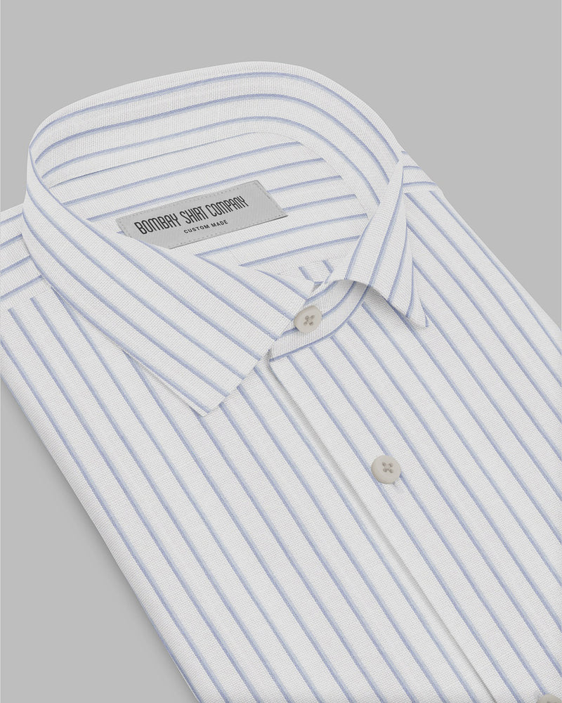 Aurelian Dobby Striped Shirt - Blue