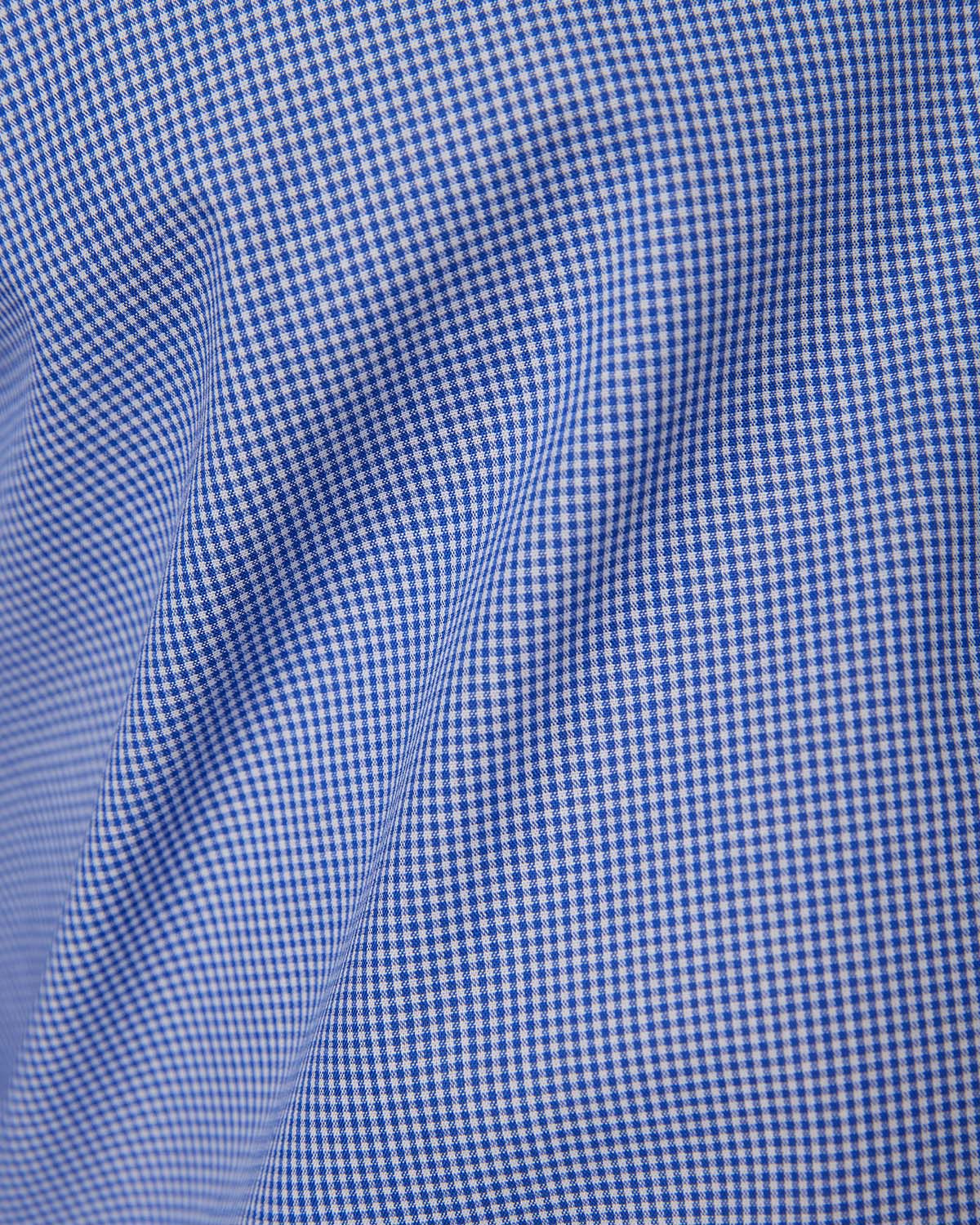 Micro-Checked Shirt - Mid Blue