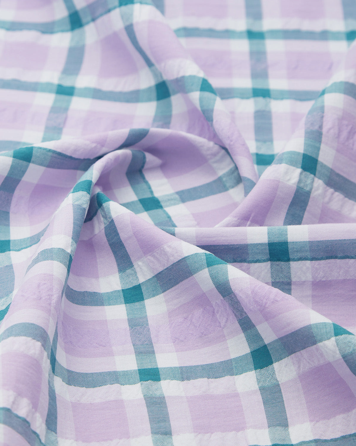 Seersucker Checked Shirt - Lavender