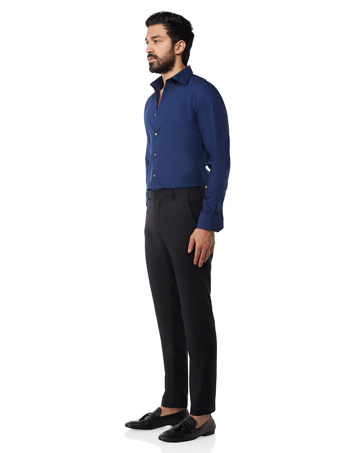 Smooth Cotton Poplin Shirt - Navy