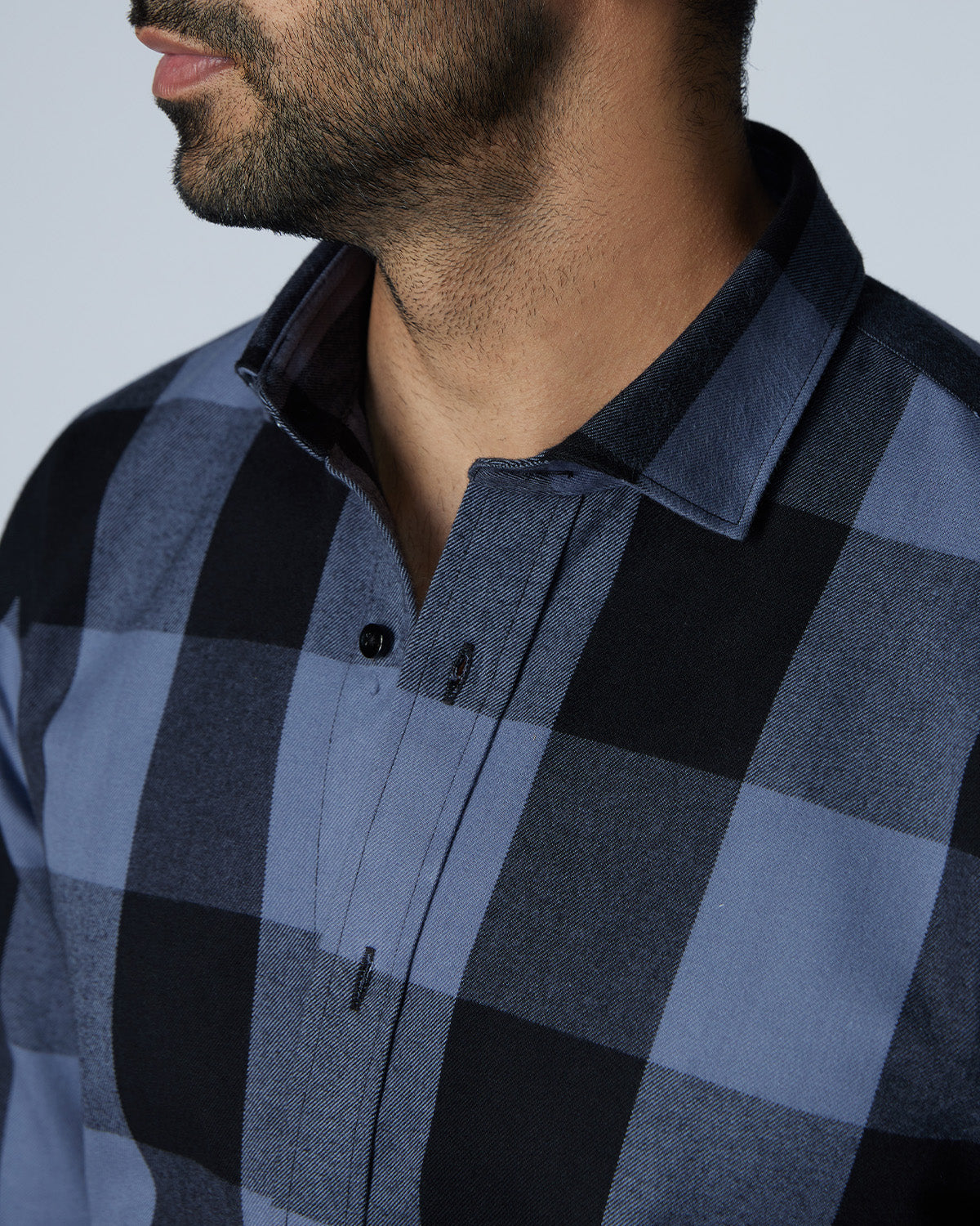 Japanese Flannel Checked Shirt - Grey