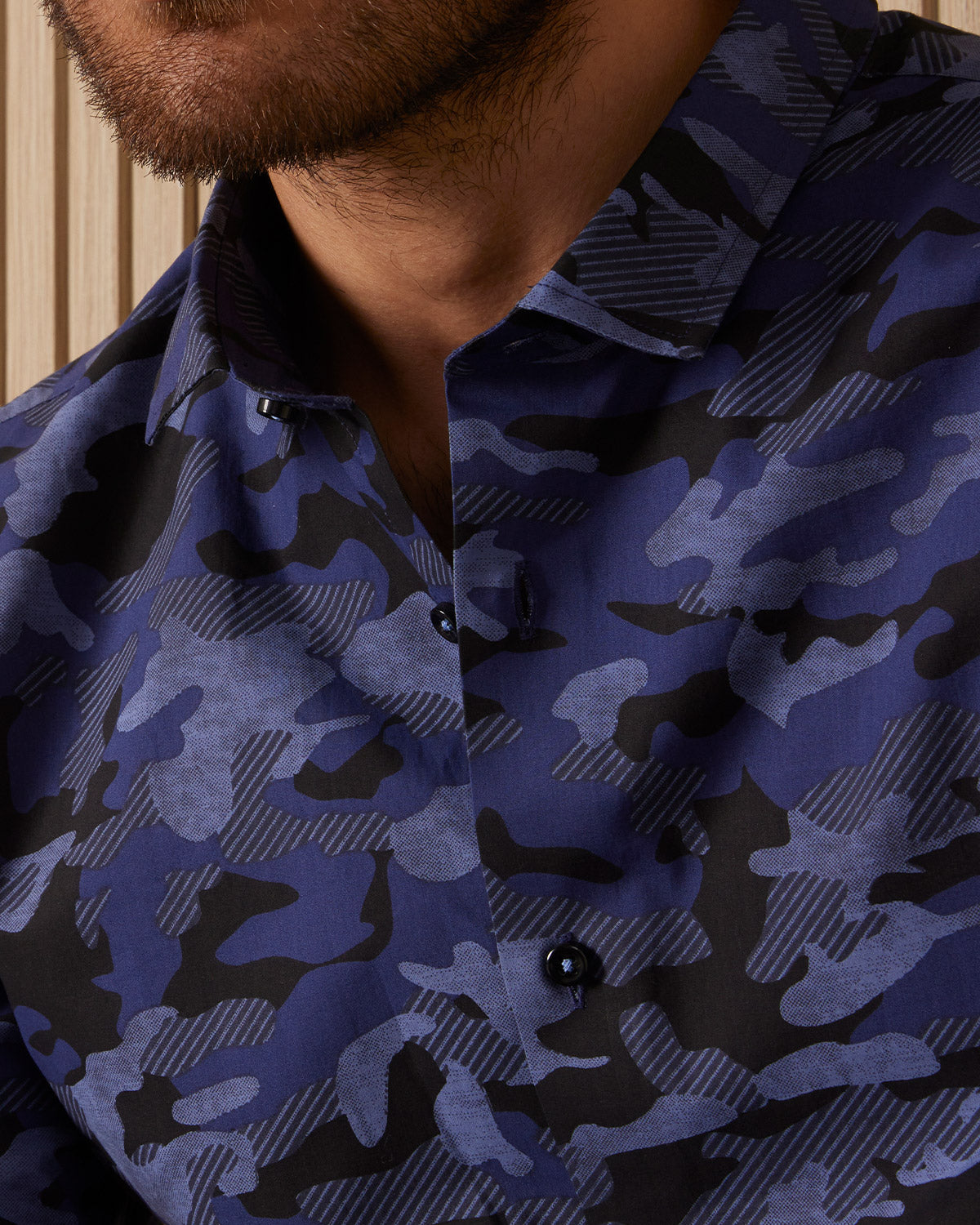 Camo Printed Shirt - Blue