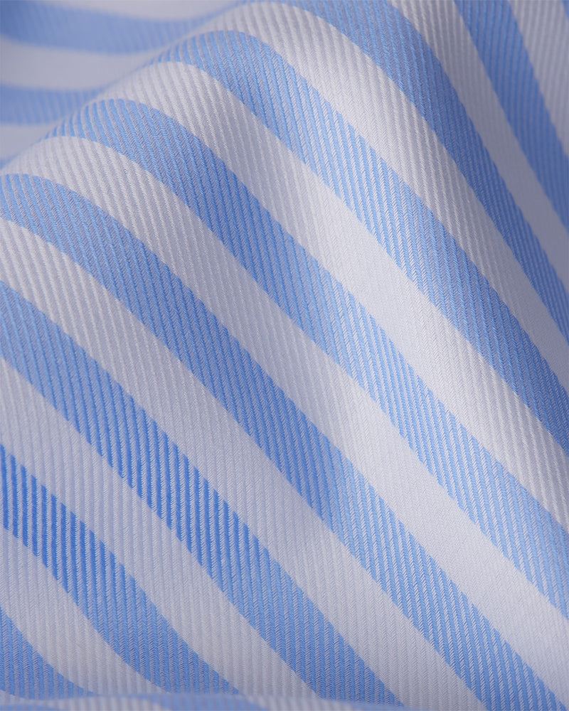 Marston Twill Striped Shirt - Blue & White