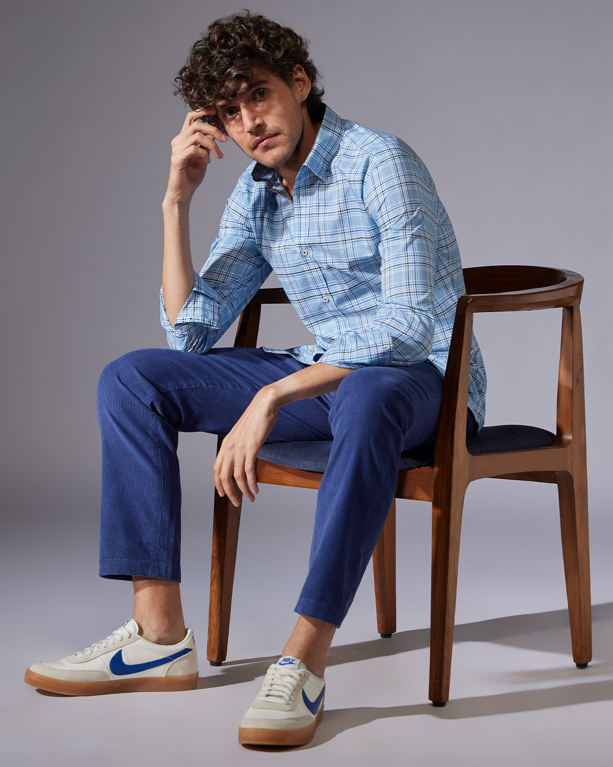 Somelos Checked Shirt - Blue & Green