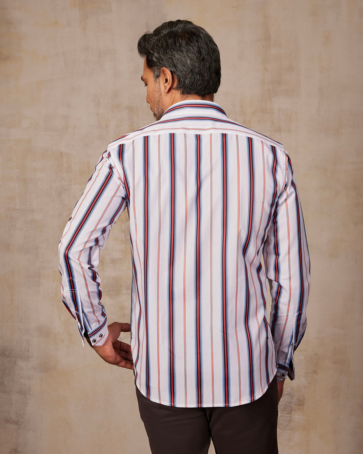 Somelos Striped Shirt - Navy & White