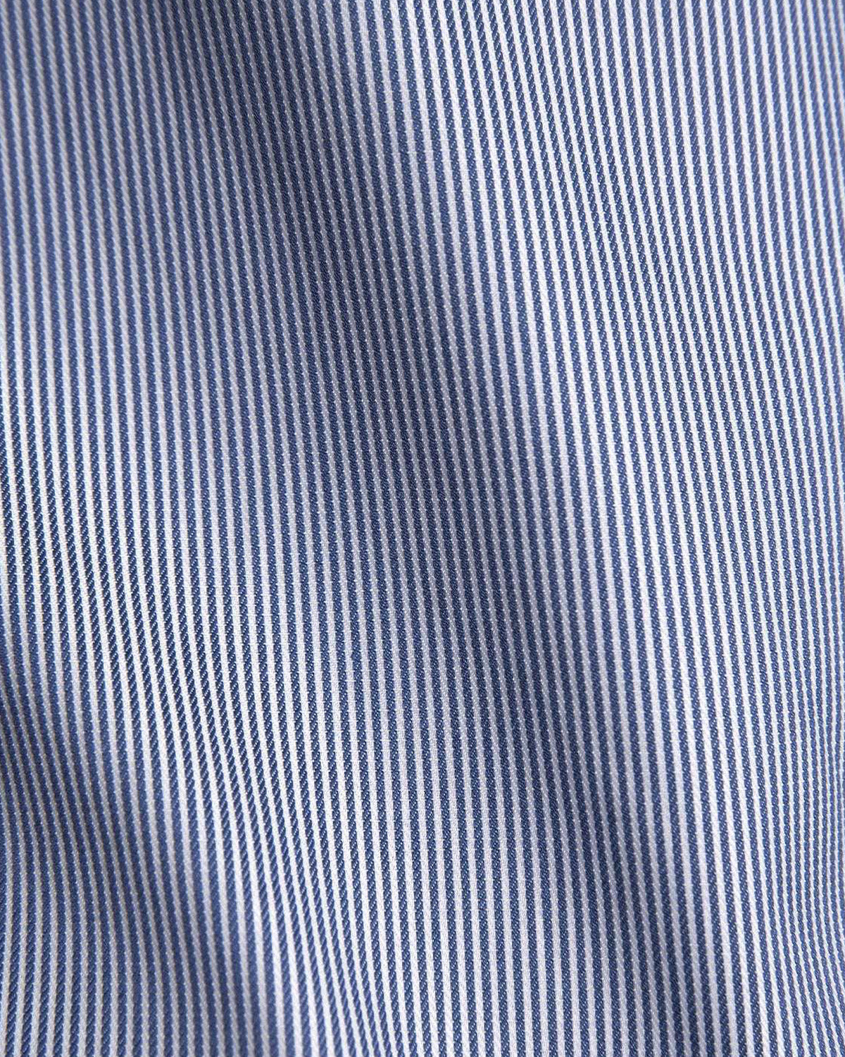 Cotton Pinstriped Shirt - Dark Blue & White