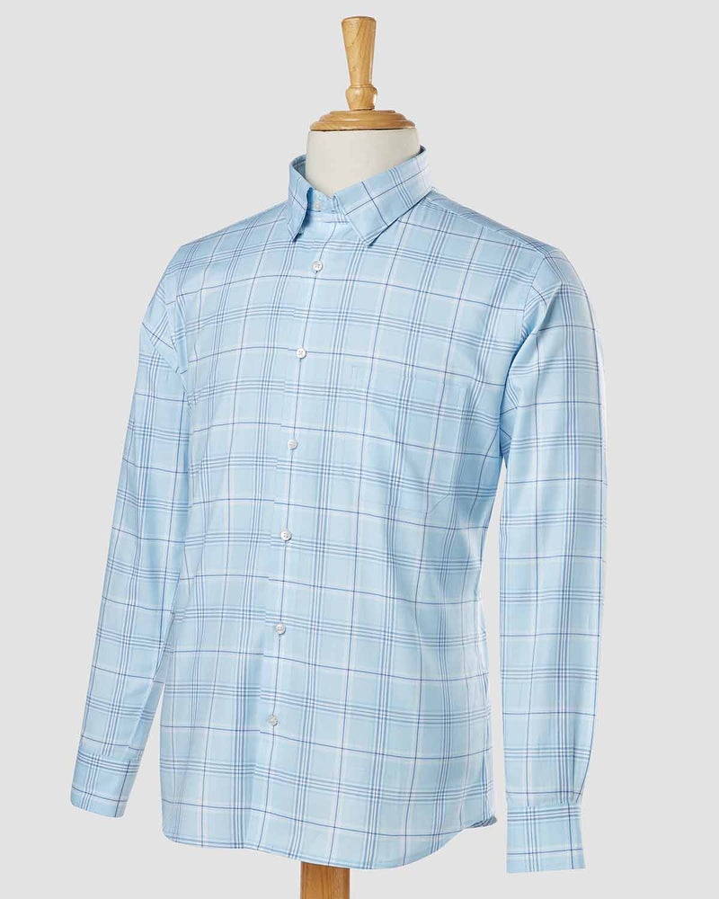 Monti Blue Tartan Checked Shirt