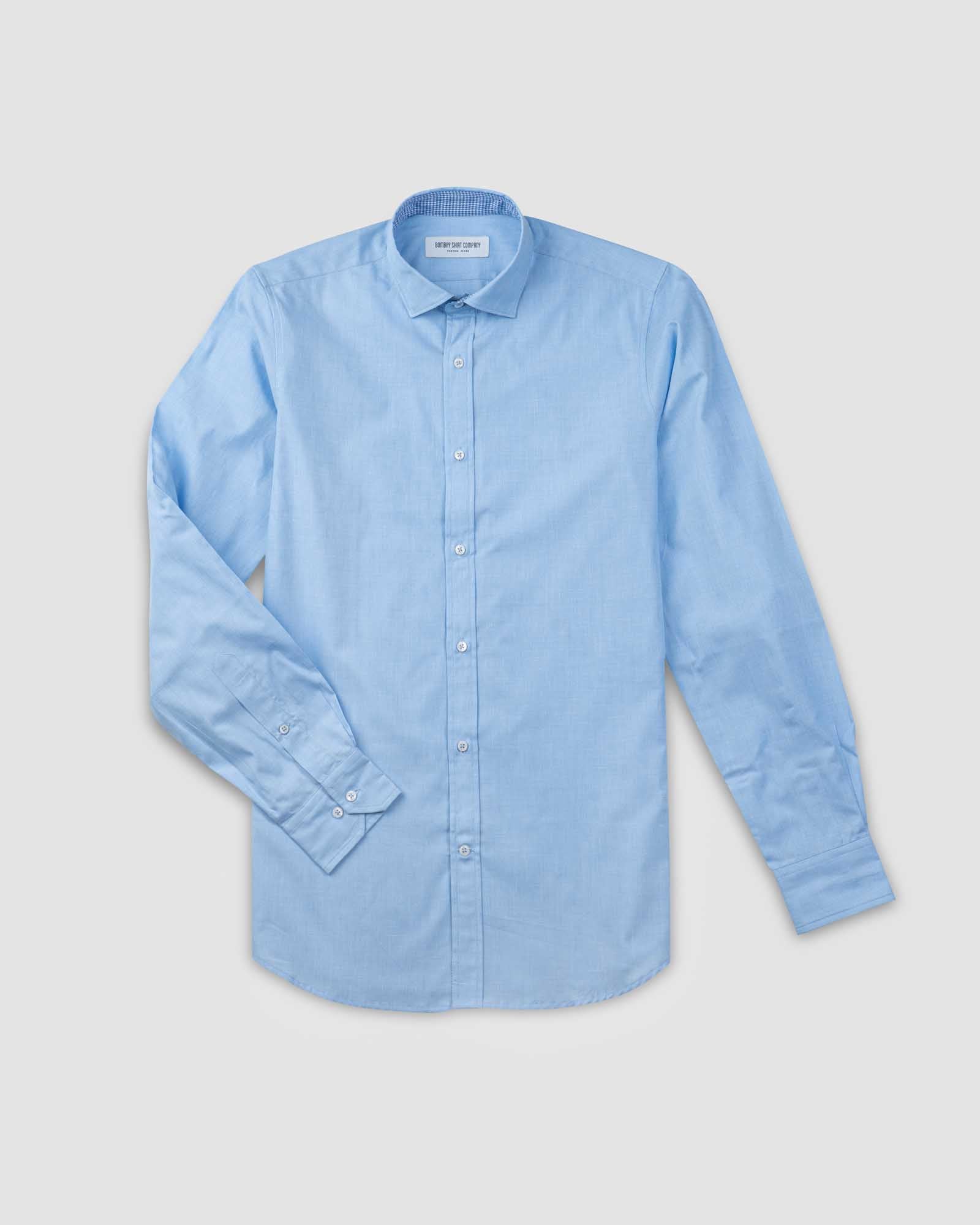 Bombay Shirt Company - Ivory Blue Fil-a-Fil Shirt