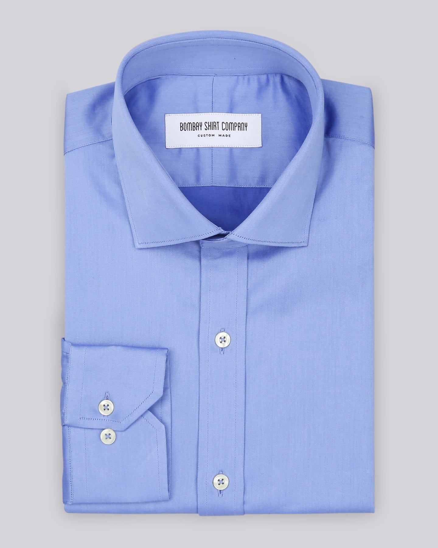 Bombay Shirt Company - Super Medium Blue Satin Shirt
